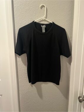Designers Originals Black Crewneck Short Sleeve Knit Top